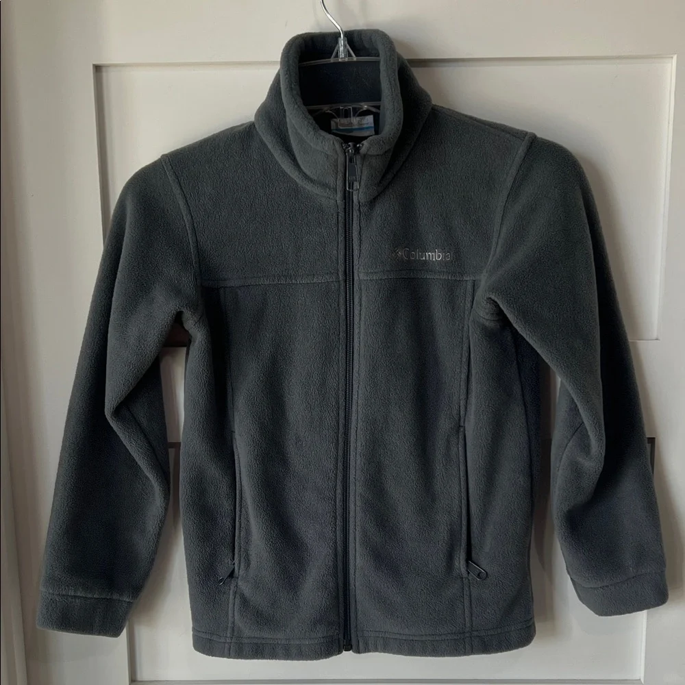 Columbia Gray Full-Zip Fleece Jacket Youth Small